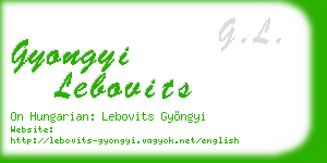gyongyi lebovits business card